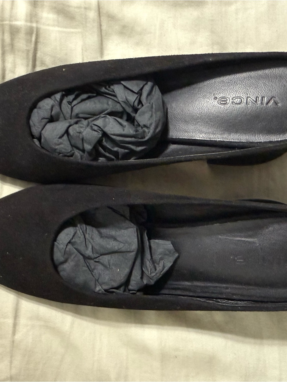 Vince Black Suede Pointed Toe Flats